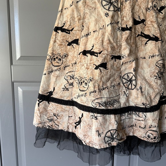 Hot Topic Disney Peter Pan Halter Sweetheart Dress, Tan Black, M - Picture 13 of 15